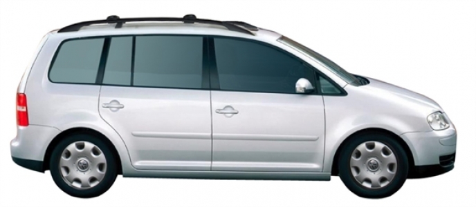 Багажник Whispbar с поперечиной RailBar VOLKSWAGEN Touran, 5 дверный минивэн, 2003 - 2010 - 2014 (Rails) c рейлингами